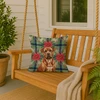 Mahogany Dogue de Bordeaux Christmas Poinsettias Throw Pillow 18" x 18" product image at NuMercy 3