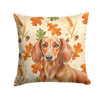 Red Brown Dachshund Heirloom Fall Throw Pillow 18" x 18" product image at NuMercy