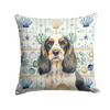 Parti Cocker Spaniel Coastal Sea Glass Throw Pillow 18" x 18" product image at NuMercy