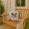 Brindle and White English Bulldog Coastal Sea Glass Throw Pillow 18" x 18" product image at NuMercy 3