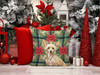 Hairless Palomino Chinese Crested Christmas Poinsettias Throw Pillow 18" x 18" product image at NuMercy 7
