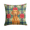 Vizsla Christmas Poinsettias Throw Pillow 18" x 18" product image at NuMercy