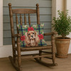 Ruby Cavalier Spaniel Christmas Poinsettias Throw Pillow 18" x 18" product image at NuMercy 4