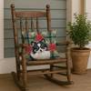 Black and White Pomeranian Christmas Poinsettias Throw Pillow 18" x 18" product image at NuMercy 4