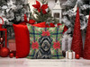Bouvier des Flandres Christmas Poinsettias Throw Pillow 18" x 18" product image at NuMercy 7