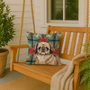 Sable Pekingese Christmas Poinsettias Throw Pillow 18" x 18" product image at NuMercy 3