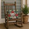 Hairless Chinese Crested Christmas Poinsettias Throw Pillow 18" x 18" product image at NuMercy 4