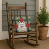 American Eskimo Christmas Poinsettias Throw Pillow 18" x 18" product image at NuMercy 4