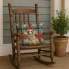 Wheaten Scottish Deerhound Christmas Poinsettias Throw Pillow 18" x 18" product image at NuMercy 4