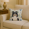 Tricolor Sheltie Coastal Sea Glass Throw Pillow 18" x 18" product image at NuMercy 2
