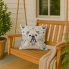 White English Bulldog Coastal Sea Glass Throw Pillow 18" x 18" product image at NuMercy 3
