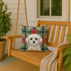 Maltese Christmas Poinsettias Throw Pillow 18" x 18" product image at NuMercy 3