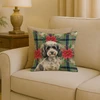 Toy Parti Poodle Christmas Poinsettias Throw Pillow 18" x 18" product image at NuMercy 2