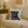 Black Pug Coastal Sea Glass Throw Pillow 18" x 18" product image at NuMercy 2