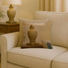 Afghan Hound Christmas Poinsettias Throw Pillow 18" x 18" product image at NuMercy 2