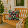 Black and Tan Brussels Griffon Christmas Poinsettias Throw Pillow 18" x 18" product image at NuMercy 3