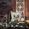 Black and Tan Yorkshire Terrier Coastal Sea Glass Throw Pillow 18" x 18" product image at NuMercy 5