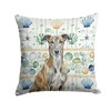 Brindle Greyhound Coastal Sea Glass Throw Pillow 18" x 18" product image at NuMercy