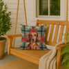 Longhaired Red Dachshund Christmas Poinsettias Throw Pillow 18" x 18" product image at NuMercy 3