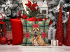 Neapolitan Mastiff Christmas Poinsettias Throw Pillow 18" x 18" product image at NuMercy 7