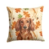 Longhaired Red Dachshund Heirloom Fall Throw Pillow 18" x 18" product image at NuMercy