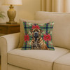Brindle Boerboel Christmas Poinsettias Throw Pillow 18" x 18" product image at NuMercy 2