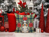 Blue Merle Australian Shepherd Christmas Poinsettias Throw Pillow 18" x 18" product image at NuMercy 7