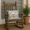 Toy White Poodle Coastal Sea Glass Throw Pillow 18" x 18" product image at NuMercy 4