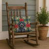 Black Portuguese Water Dog Christmas Poinsettias Throw Pillow 18" x 18" product image at NuMercy 4
