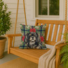 Black and Tan Tibetan Spaniel Christmas Poinsettias Throw Pillow 18" x 18" product image at NuMercy 3