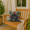 Black Pekingese Christmas Poinsettias Throw Pillow 18" x 18" product image at NuMercy 3