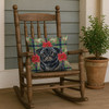 Black Pug Christmas Poinsettias Throw Pillow 18" x 18" product image at NuMercy 4