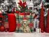 Spinone Italiano Christmas Poinsettias Throw Pillow 18" x 18" product image at NuMercy 7