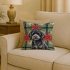 Toy Black Poodle Christmas Poinsettias Throw Pillow 18" x 18" product image at NuMercy 2