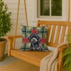 Toy Black Poodle Christmas Poinsettias Throw Pillow 18" x 18" product image at NuMercy 3