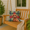 Toy Red Poodle Christmas Poinsettias Throw Pillow 18" x 18" product image at NuMercy 3