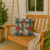 Brindle Scottish Deerhound Christmas Poinsettias Throw Pillow 18" x 18" product image at NuMercy 3