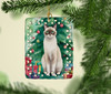 Snowshoe Cat By the Christmas Tree Porcelain Ornament product image at NuMercy 2