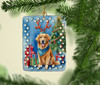 Golden Retriever Christmas Reindeer Porcelain Ornament product image at NuMercy 2
