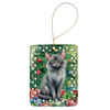 Lykoi Cat By the Christmas Tree Porcelain Ornament product image at NuMercy