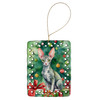 Cornish Rex Cat By the Christmas Tree Porcelain Ornament product image at NuMercy