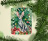 Cornish Rex Cat By the Christmas Tree Porcelain Ornament product image at NuMercy 2