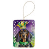 Black and Tan Coonhound King of Mardi Gras Porcelain Christmas Ornament product image at NuMercy