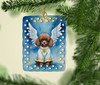 Chocolate Poodle My Angel Porcelain Christmas Ornament DAC7058 product image at NuMercy 2