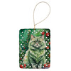 Selkirk Rex Cat By the Christmas Tree Porcelain Ornament product image at NuMercy