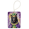 Belgian Sheepdog King of Mardi Gras Porcelain Christmas Ornament product image at NuMercy