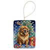Tibetan Mastiff Christmas Reindeer Porcelain Ornament product image at NuMercy