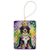 Bernese Mountain Dog King of Mardi Gras Porcelain Christmas Ornament product image at NuMercy