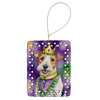 Fox Terrier King of Mardi Gras Porcelain Christmas Ornament product image at NuMercy