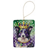 Border Collie King of Mardi Gras Porcelain Christmas Ornament product image at NuMercy